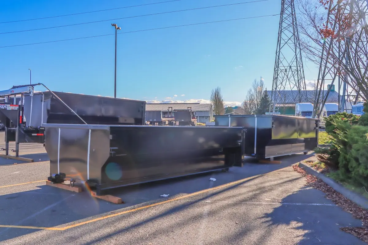 Roll-off dumpster ready for waste disposal at job site for 2 Yard Dumpster Rental in St. Pete Beach